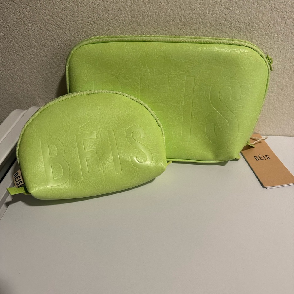 NWT BEIS CITRON COSMETIC POUCH SET